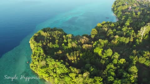 INDONESIA (4K UHD) Ambient Drone Film + Relaxing Piano Music for Stress Relief, Sleep, Spa, Yoga
