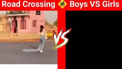 funny boys vs girls road crossing meme