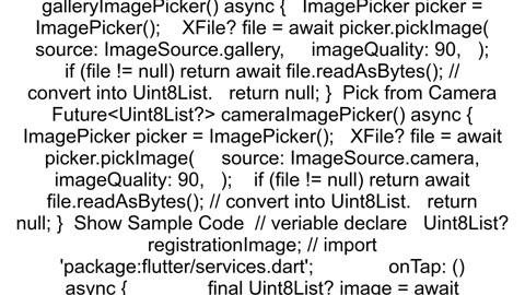 Imagefile is not supported on Flutter Web How to get image from gallerycamera for the Flutter Web