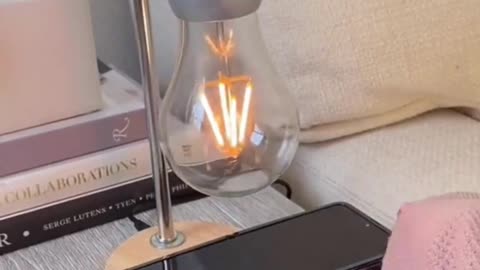 levitating bulb lamp with wireless charger