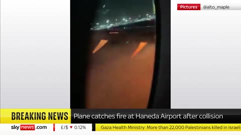 BREAKING: Inside the burning Japan Airlines flight