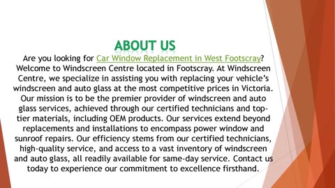 Are you looking for Car Window Replacement in West Footscray?