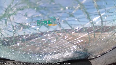 Massive Ice Sheet Flies off Vehicle Landing on Our Car