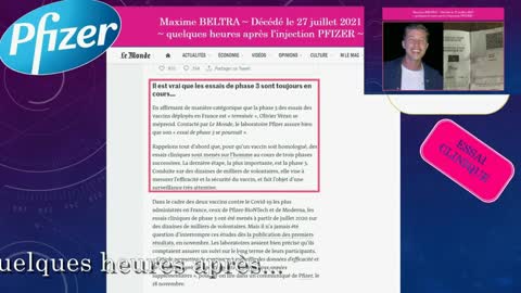 MAXIME BELTRA DECES APRES INJECTION ARN
