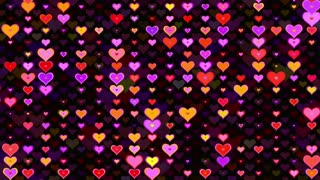 254. Colorful Heart Video💗Exciting Flashing Neon Hearts Background