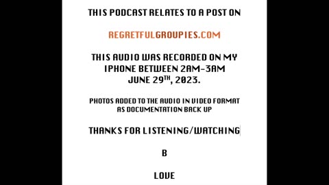 Regretful Groupies Podcast #1 - Like A Chump