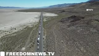 Tribal Rangers trucks in Nevada just RAMMED a climate change group blocking the road.