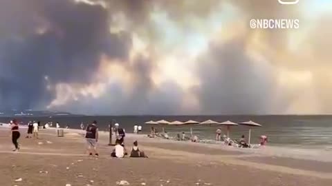 Greek Island of Rhodes on Fire