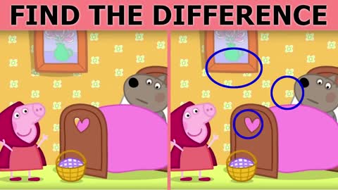 ONLY FOR GENIUSES - FIND 3 DIFFERENCES - PEPPA PIG