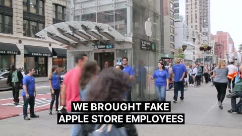 Waiting in Line for the New iPhone at a FAKE Apple Store