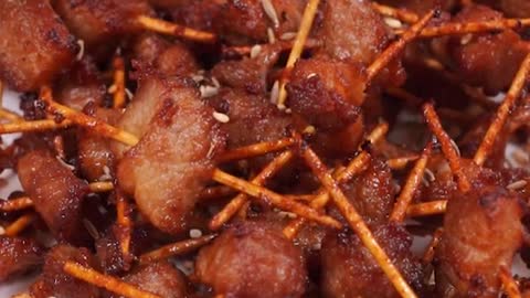 Toothpick meat] look drooling