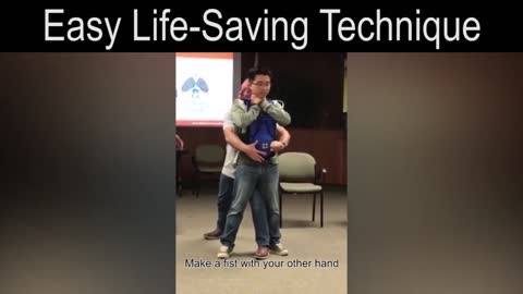 How to perform Heimlich maneuver (Choking first aid demo)