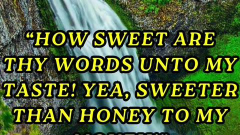 How sweet are thy words unto my taste! yea, sweeter than honey to my mouth