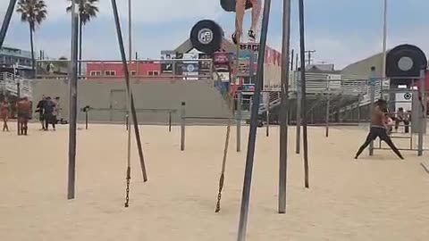 Muscle Beach Rope Climb