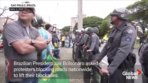 Brazil election: Bolsonaro calls on protesters to end blockades on nation's roads