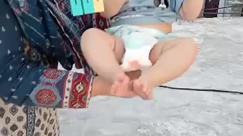 Baby boy enjoying hanging rope | baby funny video