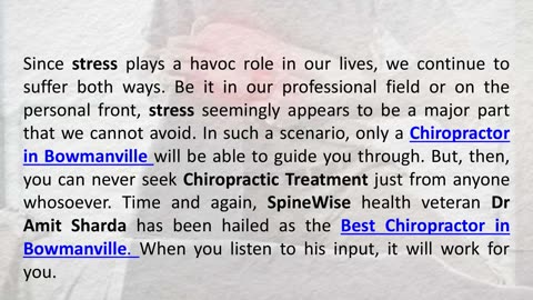 Why Should You Seek Aid From A Chiropractor In Bowmanville?