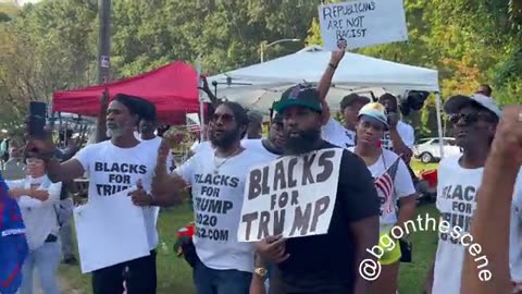 Supporters of 'Blacks for Trump' came together outside Fulton County Jail in Atlanta