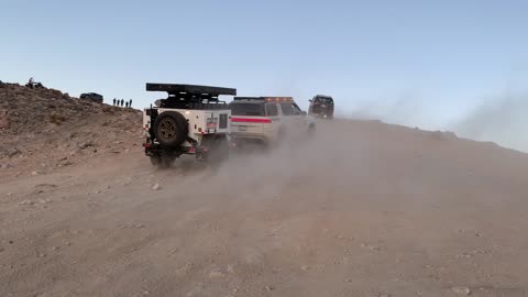 Rivian dragged up Chocolate Thunder in Johnson Valley