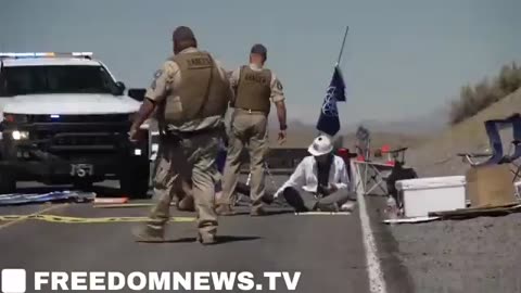 Rangers RAM blockade of climate protestor that shut down miles of traffic - Nevada