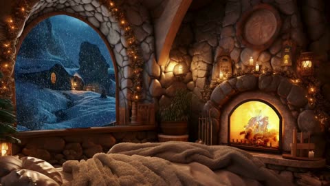 1 Hour Sleep Serenade: Hobbit Home Symphony with Snow, Wind, and Custom ASMR