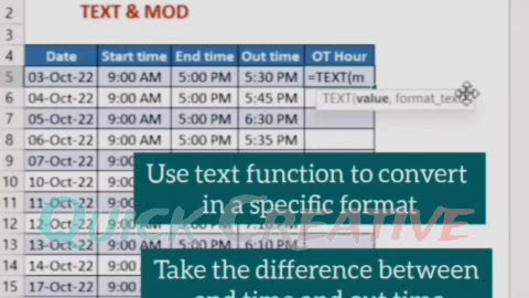 Overtime calculate on MS Excel | Formula | Shortcuts | Smart working