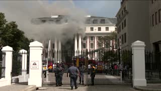 Fire erupts at South African parliament