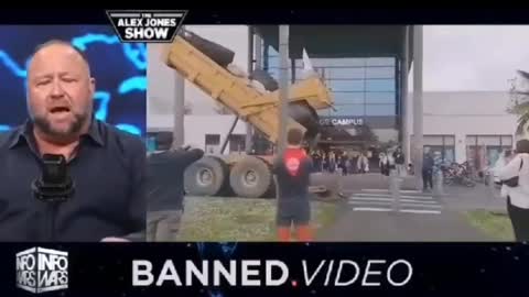 FRENCH FARMERS dump filth in front of GLOBALIST BUILDINGS.