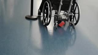Scott Driving the Motorized Wheelchair
