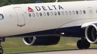 Delta Airbus A220-300 arriving at St Louis Lambert Intl - STL
