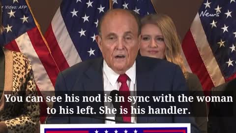 Rudy Giuliani is surrounded by his repto pals (Sydney Powell included)