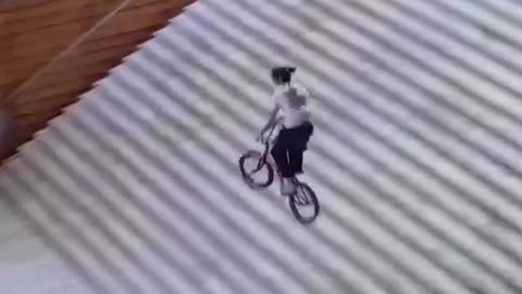 dude smashes his bike to pieces trying death defying jump.