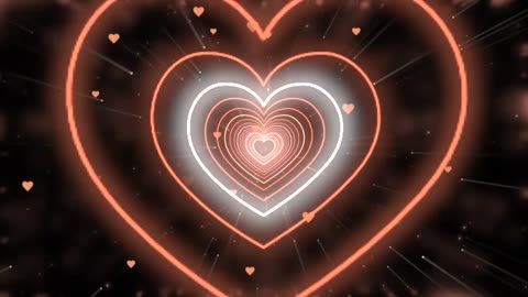943. Heart Tunnel🤎Brown Heart Background Neon Heart Heart