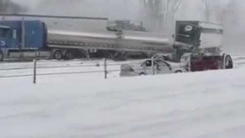 Extreme weather causing multiple car pile up