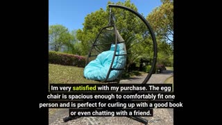Egg Chair with Stand - Patio Rattan Wicker Hanging Swing Egg Chair Hammock Chair for Indoor Out...