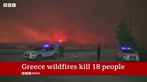 How fast are the Greece wildfires spreading in Avantas? - BBC News