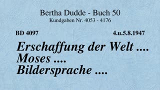 BD 4097 - ERSCHAFFUNG DER WELT .... MOSES .... BILDERSPRACHE ....