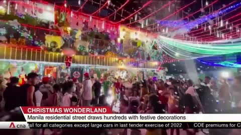 Residential street in Manila transforms into Christmas wonderland