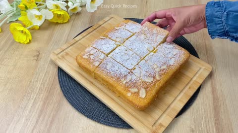 Super Moist Butter Cake! Easy Vanilla Cake recipe in 5 Minutes! How to Make Almond Cake