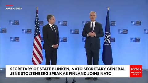 Secretary Of State Antony Blinken, Sec.-Gen. Jens Stoltenberg Speak As Finland Joins NATO