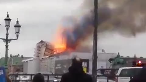 NOTRE-DAME FIRE, DENMARK'S HISTORIC STOCK EXCHANGE IN COPENHAGEN 'CAUGHT FIRE