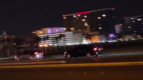 Walking Las Vegas Nevada at night around Casinos