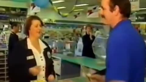 In 1999, this man was asked to reenact his recent lottery win for TV, and ended up