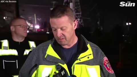 Emergency crews rescue two people from plane stuck in power lines in Maryland