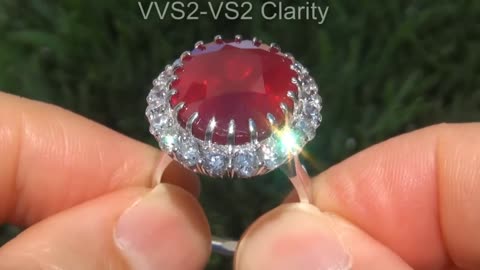 35.16 ct Red Ruby & Diamond Cocktail Ring - 88 Diamonds