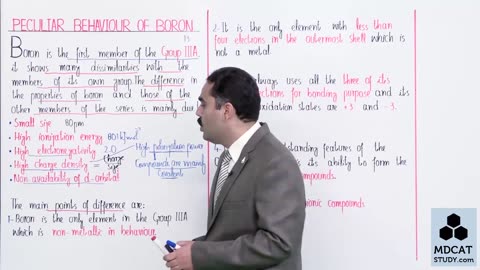 LEC#2 PECULIAR BEHAVIOUR OF BORON