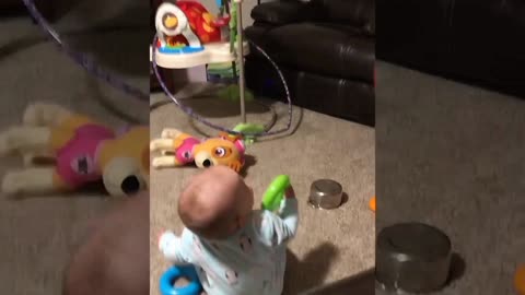 Cute baby playing