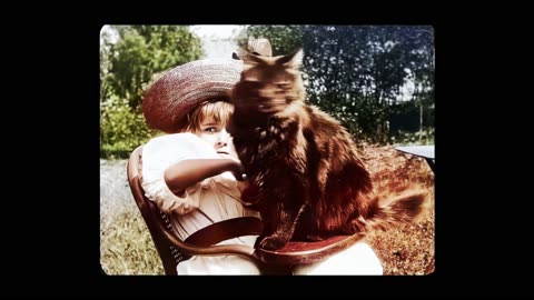 The Lumiere Brothers 1899 The Little Girl and Her Cat colorized remastered 4k