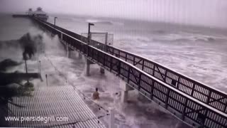 DANGEROUS swimming during hurricane Ian