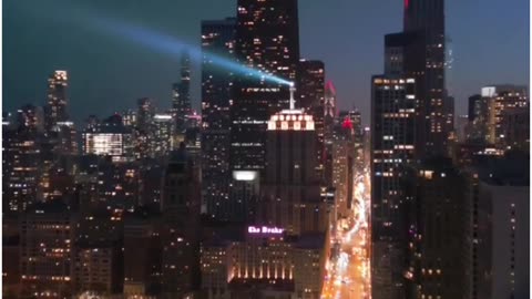 Amazing Night View Of Chicago